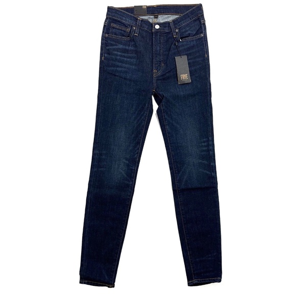 Frye Women’s Size 27 Blake Blue Mid Rise Addie Skinny 5 Pocket Denim Jeans NWT - Picture 2 of 12